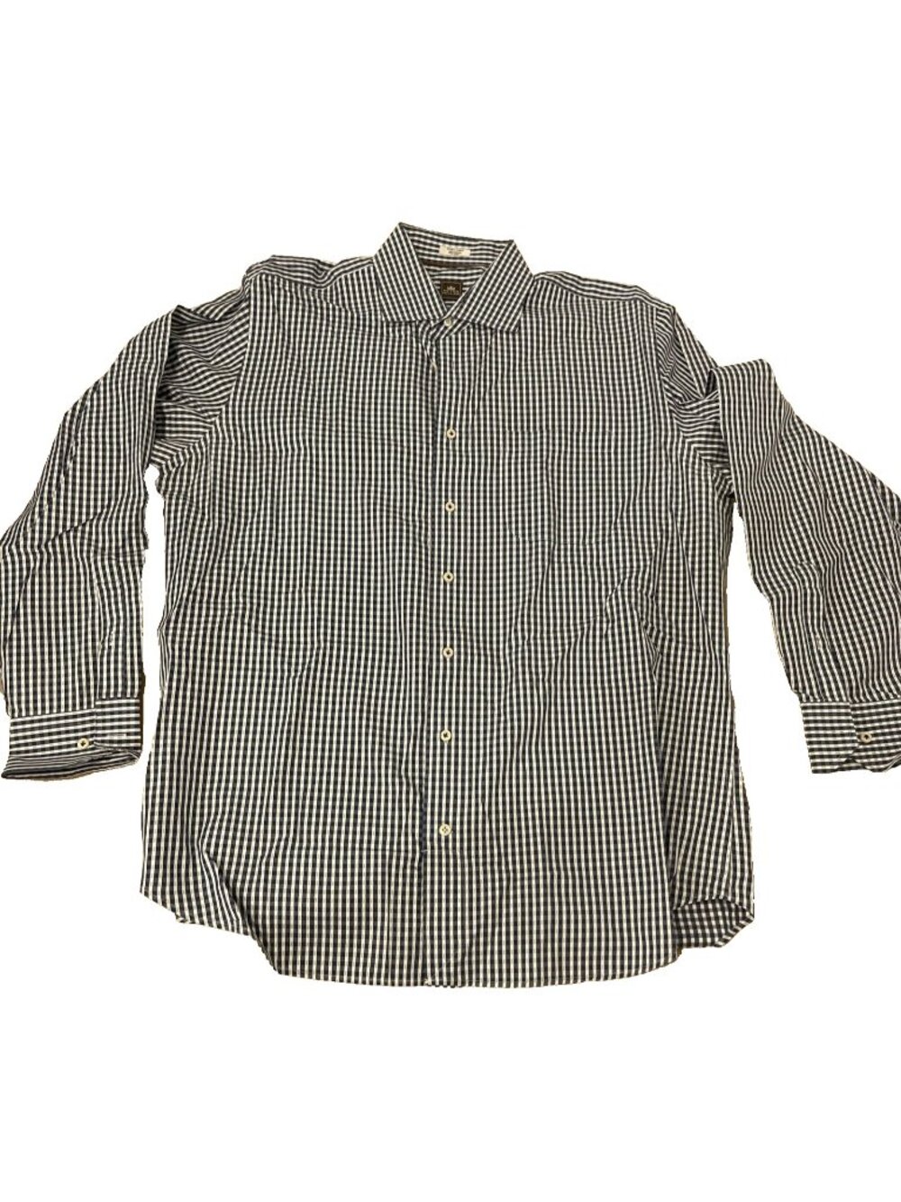 Peter Millar Blue Plaid Gingham Long Sleeve Button Down Shirt Mens Size XL